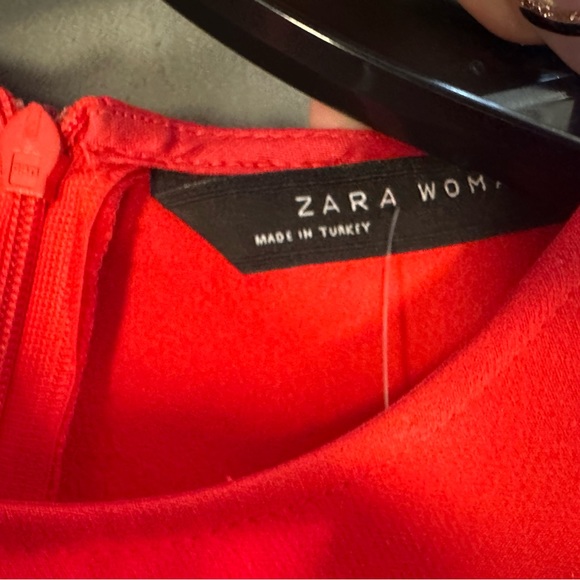 Zara women red dress open shoulder midi size M - Picture 2 of 2